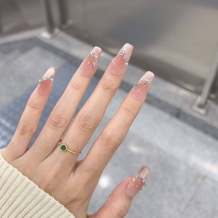 Premium Rhinestone-Embellished Press-On Nails Bowlift