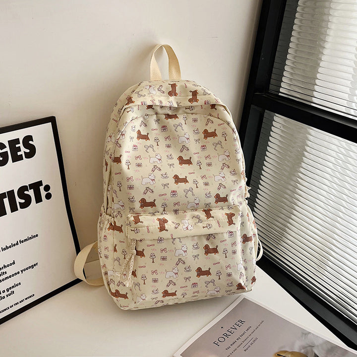 Dog-Themed Casual Backpack Bowlift