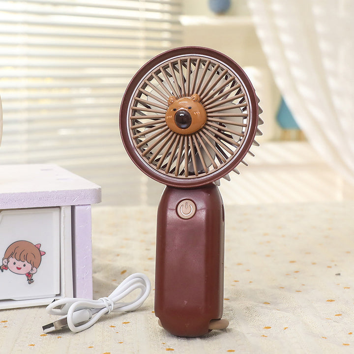 Women Portable Hand Fan with Animal Design Bowlift
