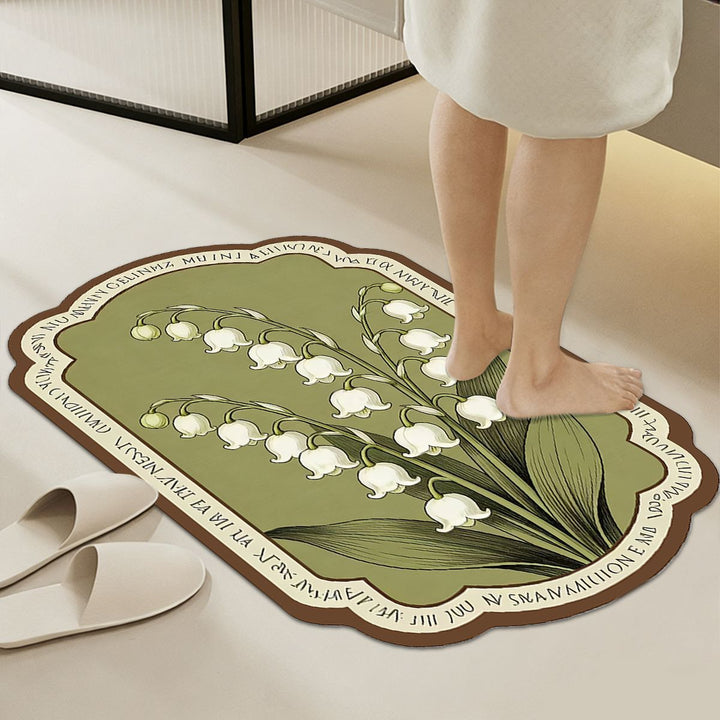 Soft Floral-Patterned Comfort Bath Mat