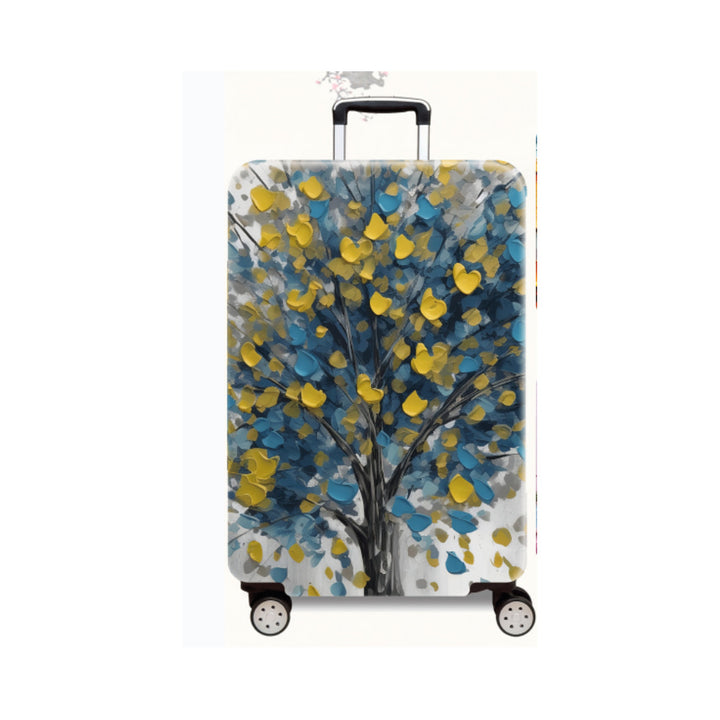 Women's Hard Shell Suitcase with Modern Expressionist Art Design Bowlift