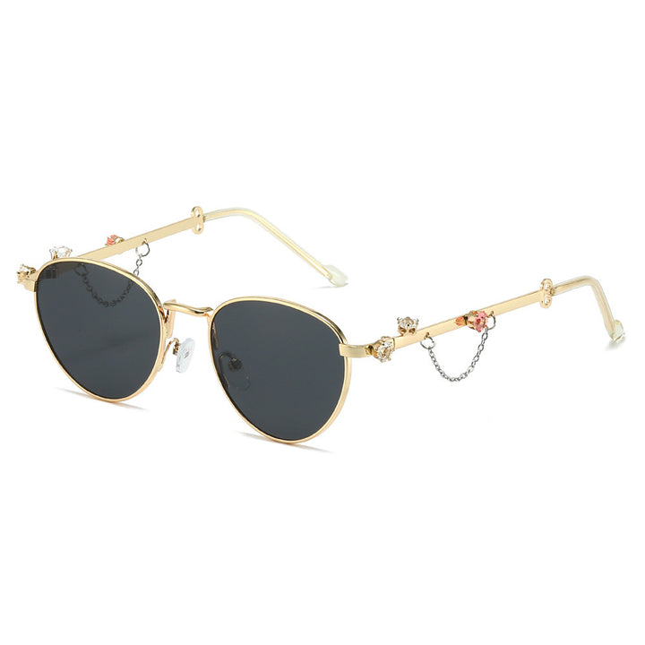Decorative Rhinestone Cat-Eye Sunglasses Bowlift