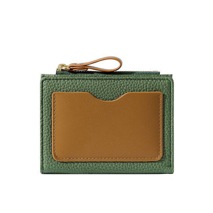 Textured  Leather Zippered Card Holder Bowlift