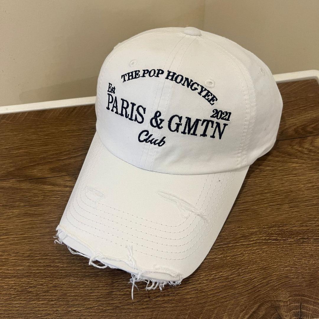 Men's Distressed Cotton Twill Baseball Cap Bowlift