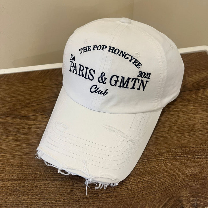 Men's Distressed Cotton Twill Baseball Cap Bowlift