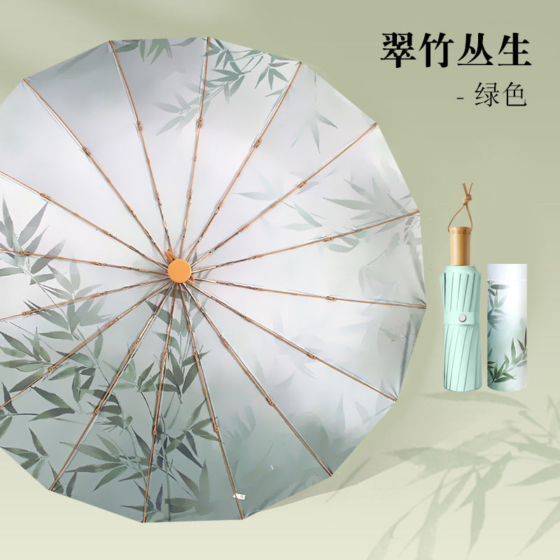 Women Foldable Umbrella with Floral Pattern Bowlift
