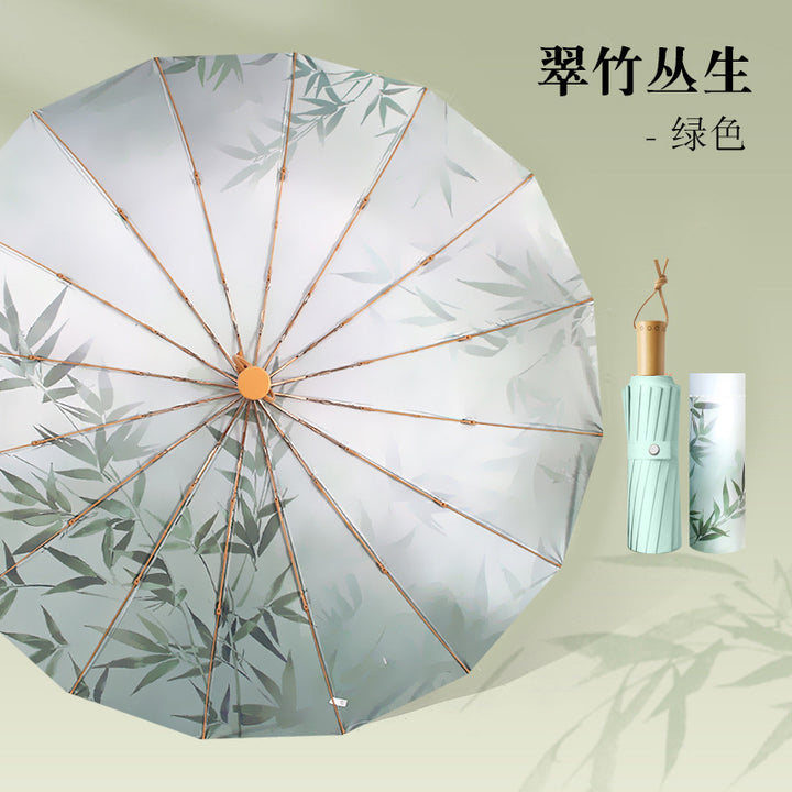 Women Foldable Umbrella with Floral Pattern Bowlift