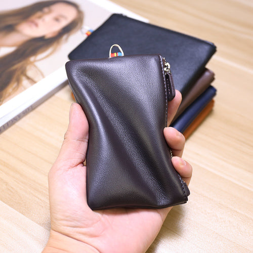 Zippered Leather Cardholder Bowlift