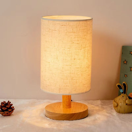 Natural Wood Base Table Lamp