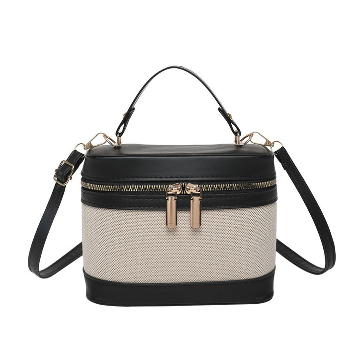 WoChic Leather and Fabric Crossbody Bag Bowlift