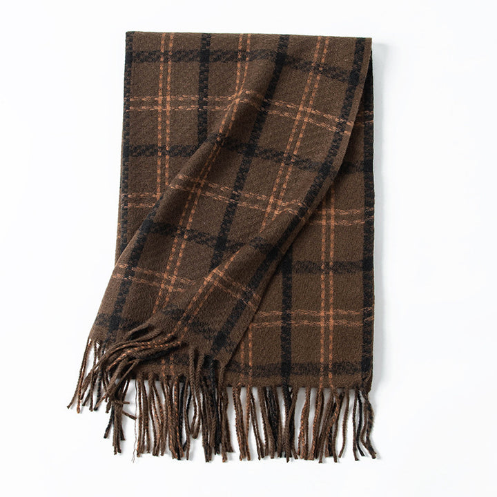 Women Checked Wool Coat Bowlift