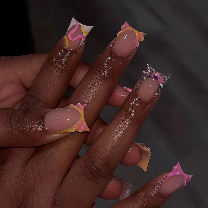 Women’s Decorative Acrylic Press-On Nail Extensions Bowlift
