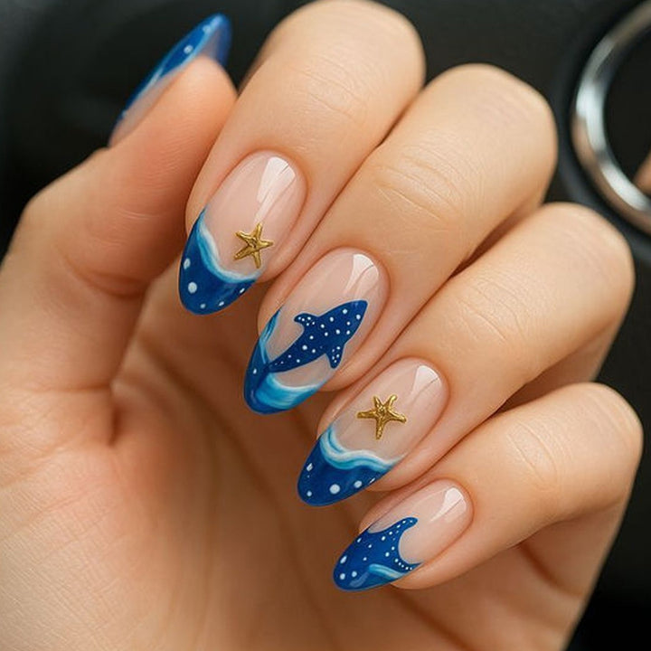 Artistic Ocean-Themed Nail Art Set Bowlift