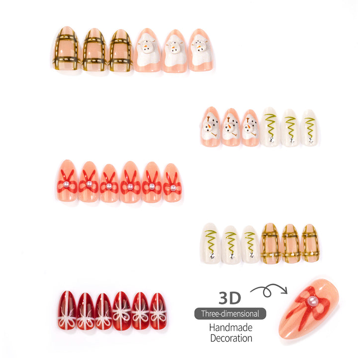 Holiday-Themed Artisanal Press-On Nails