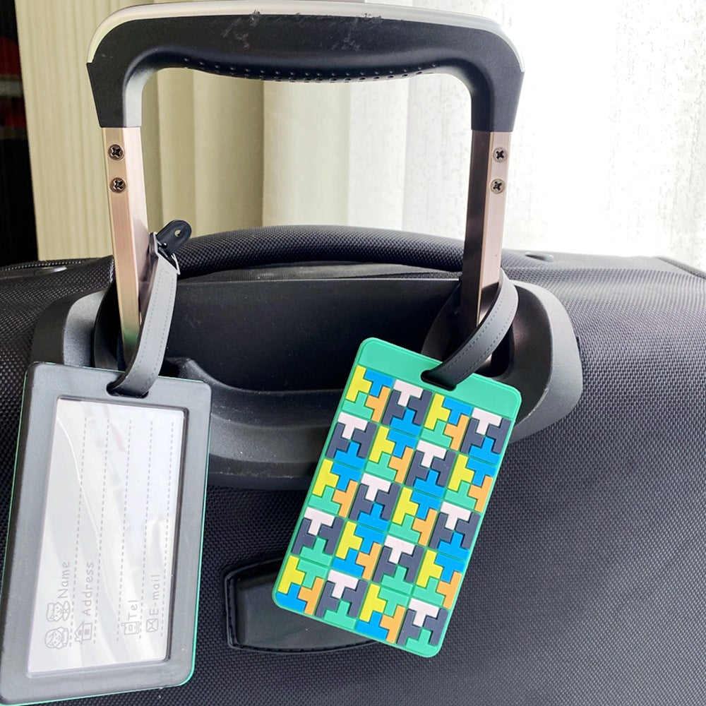 Vibrant Puzzle Pattern Luggage Tag Bowlift