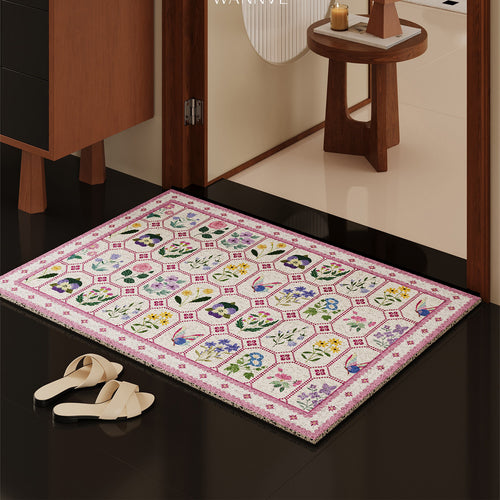 Decorative Floral Area Mat Bowlift