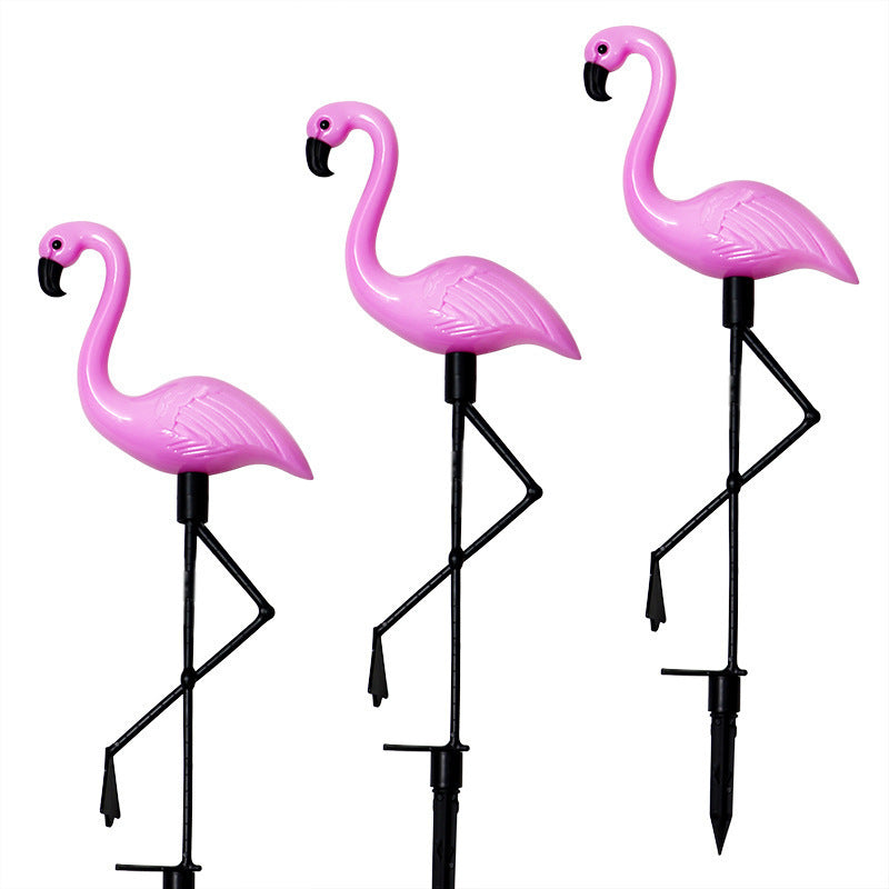 Decorative Solar Flamingo Lawn Stake With Adjustable Arm Bowlift