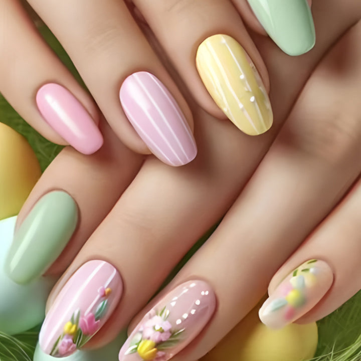 Floral Themed Nail Art Bowlift