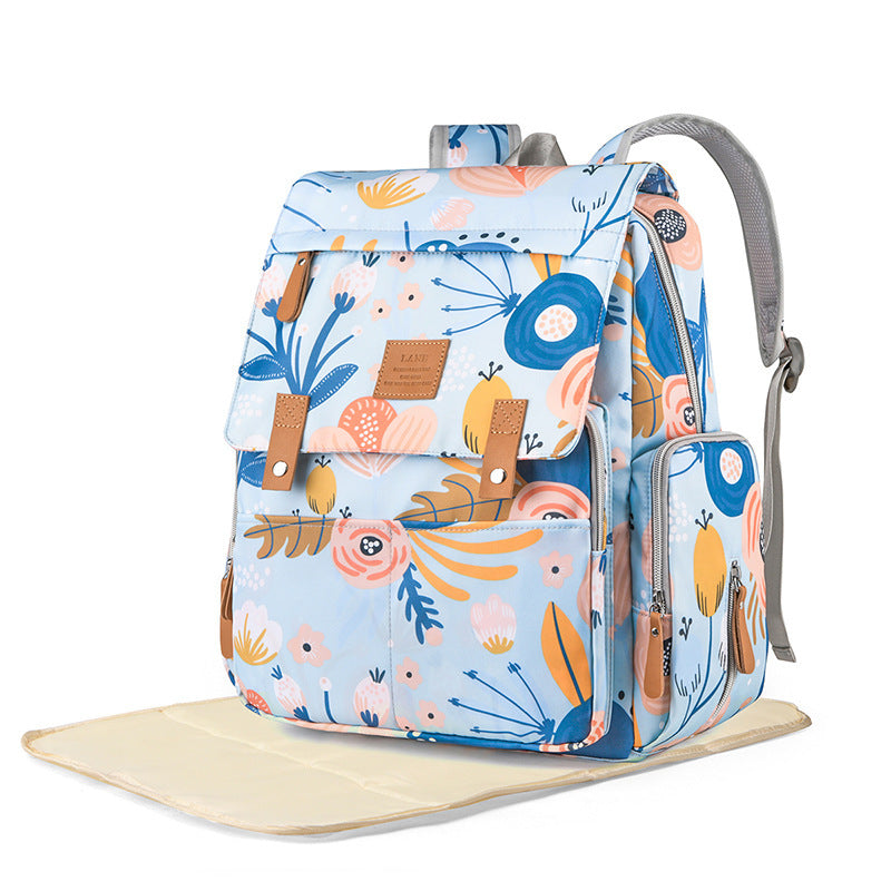 Versatile Floral Print Backpack Bowlift