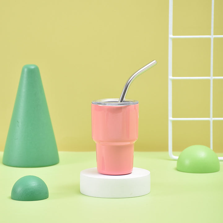 Unisex Insulated Drinking Cup with Stainless Steel Straw Bowlift