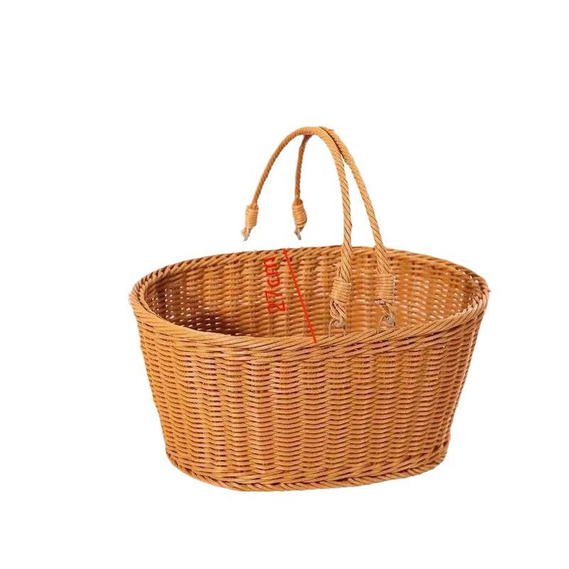 Handwoven Round Utility Basket Bowlift