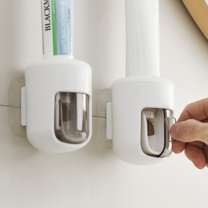 Automatic Toothpaste Dispenser and Wall-Mounted Toothbrush Organizer Bowlift