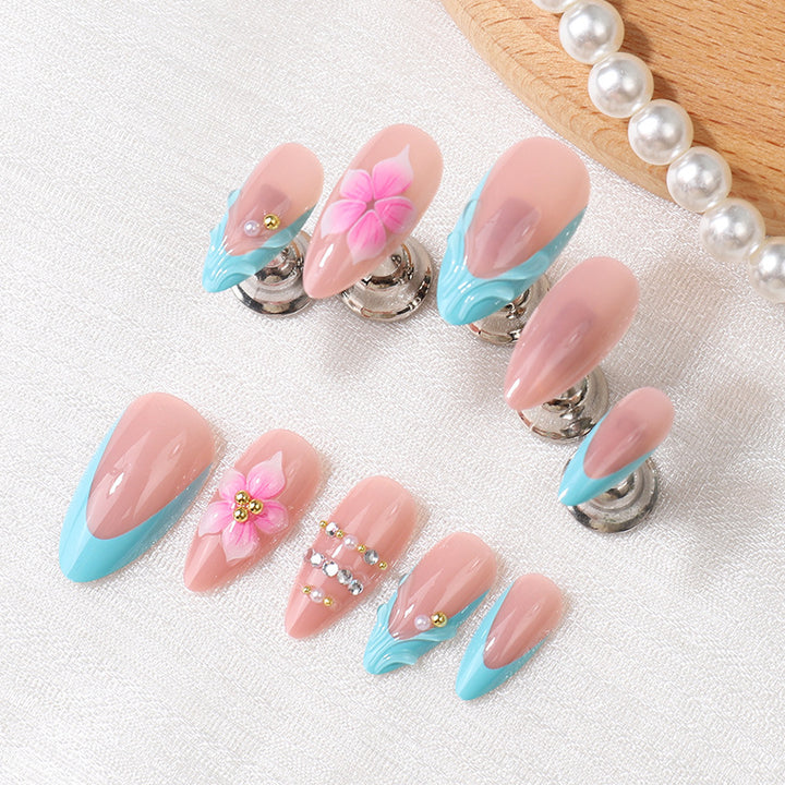 Creative Floral-Inspired Press-On Nail Set Bowlift