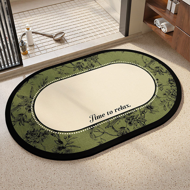 Floral Piano-Themed Bath Mat