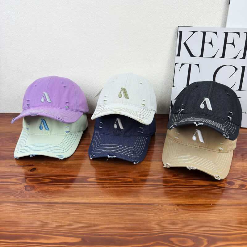 Men's Distressed Denim Style Cap Bowlift