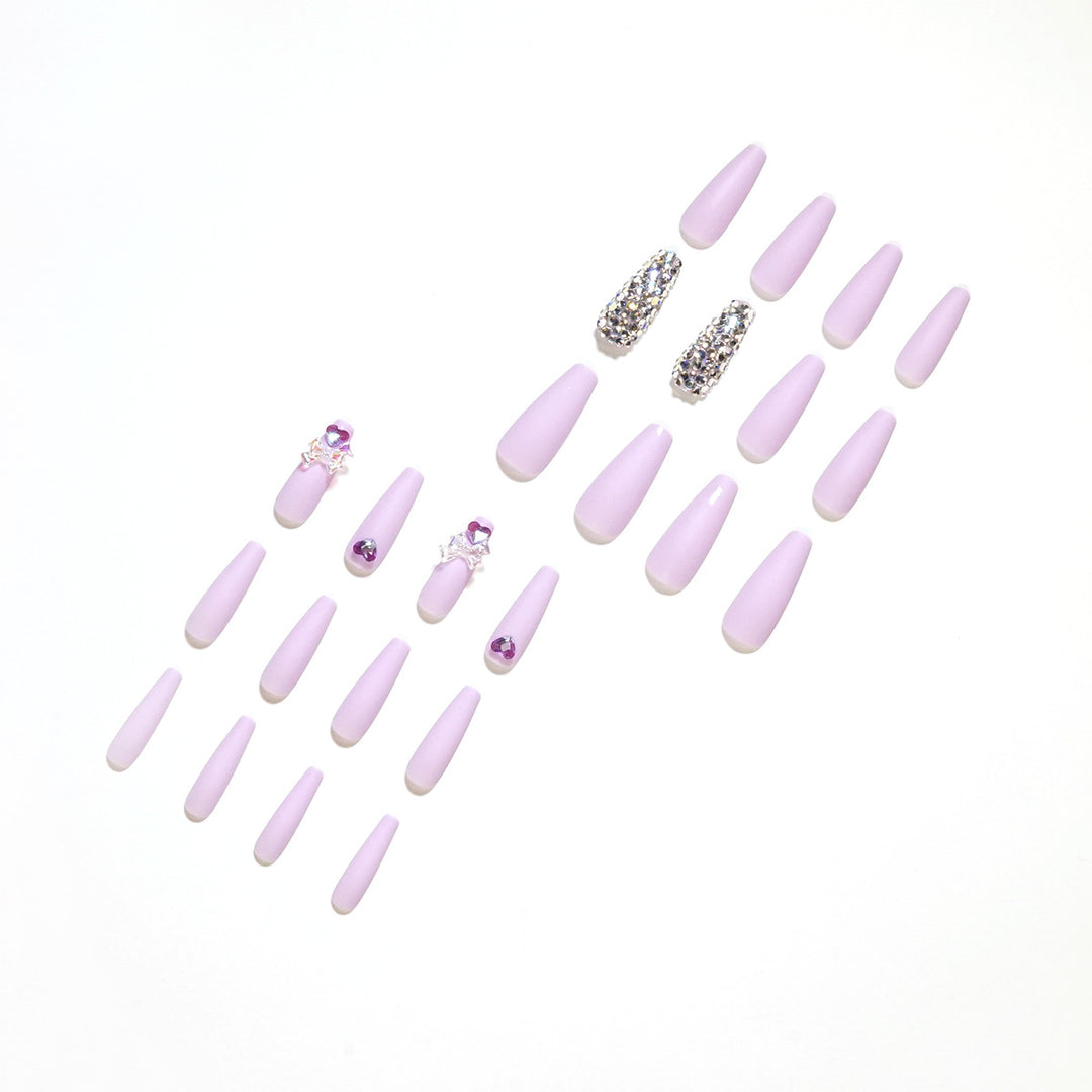 Artistic Stiletto Nails with Glitter and Flower Decorations Bowlift