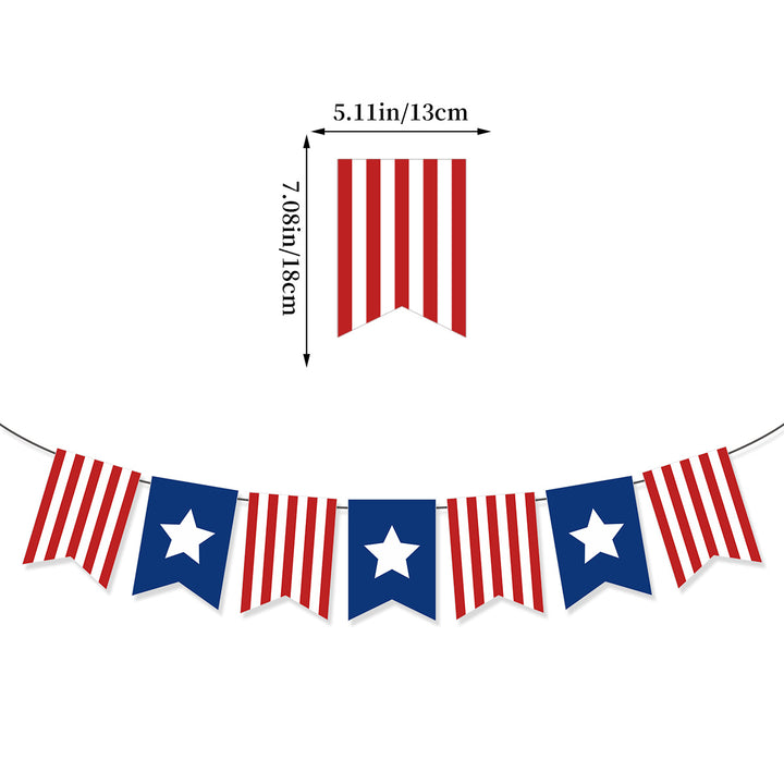 Unisex nan bunting with star motifs and stripes, weatherproof polyester party decoration Bowlift