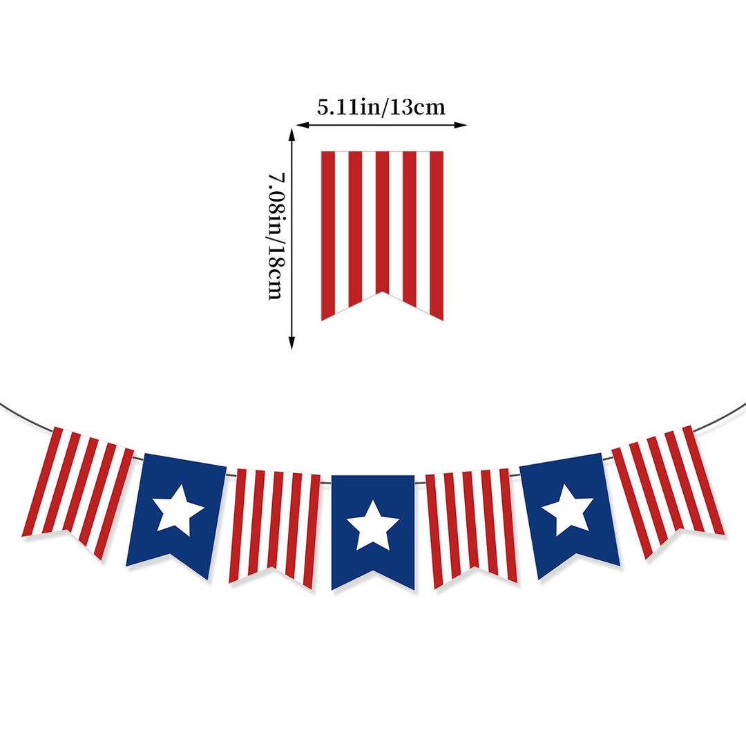 Unisex nan pennant string made of durable polyester with star and stripe motif for party decoration Bowlift