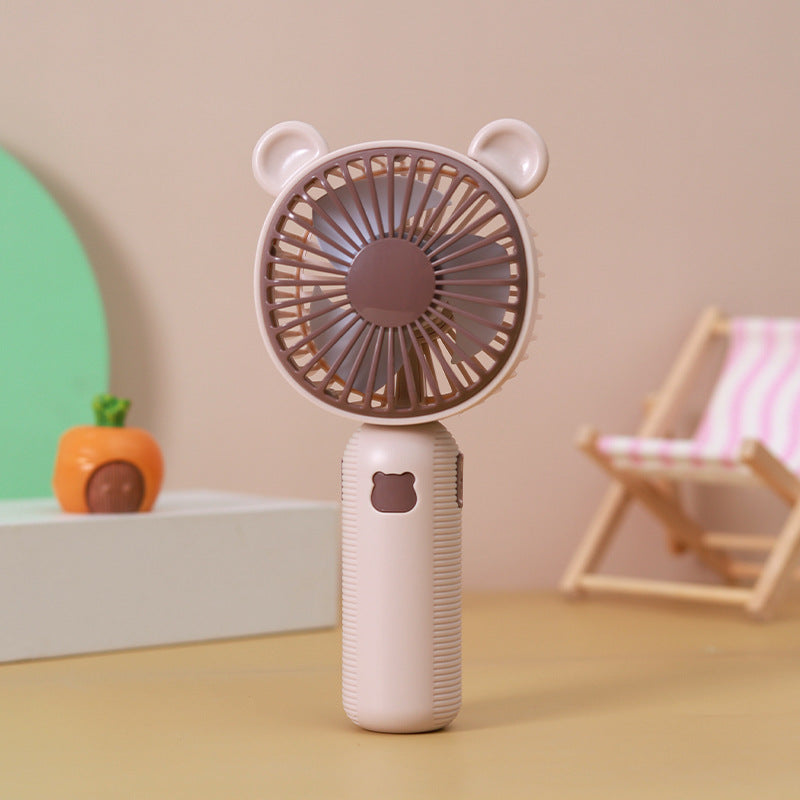 Unisex Portable Hand Fan with Cute Bear Design Bowlift