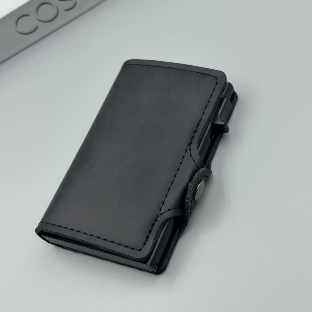 Carbon-Texture RFID Blocking Slim Card Wallet with Belt Clip Bowlift
