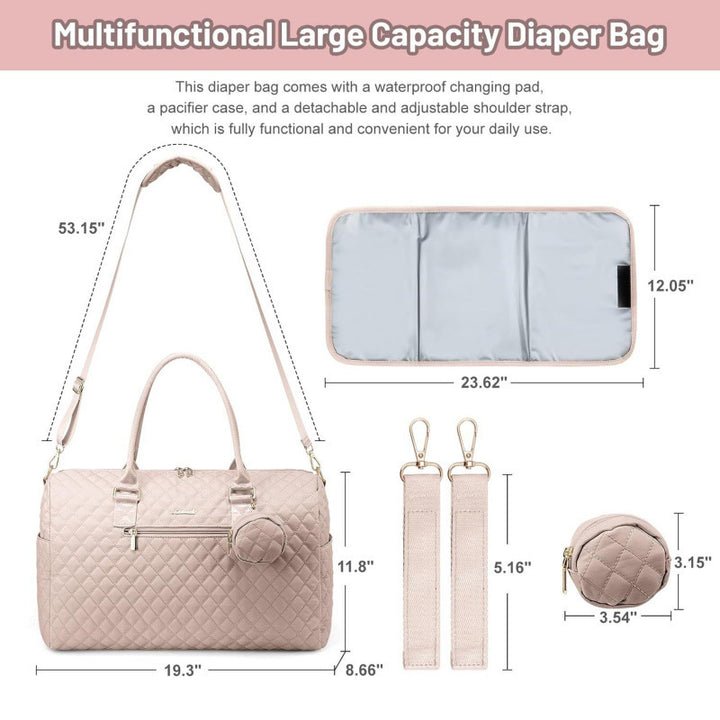 Sophisticated Quilted Travel Tote Set Bowlift