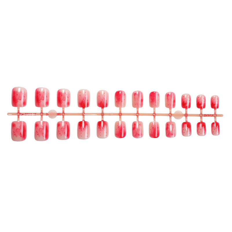 Trendy artificial nail set with modern marble and ombre design Bowlift