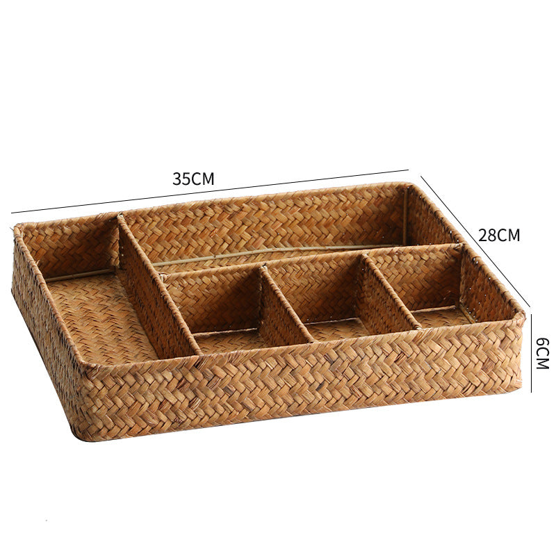 Woven Multi-Compartment Storage Basket Bowlift
