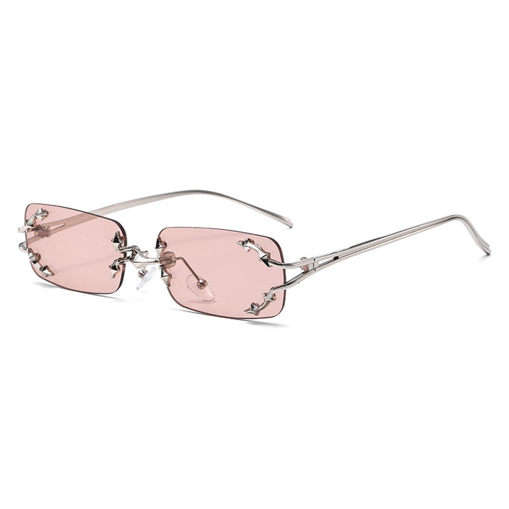 Women's fashionable sunglasses with delicate metal frame and transparent lenses Bowlift