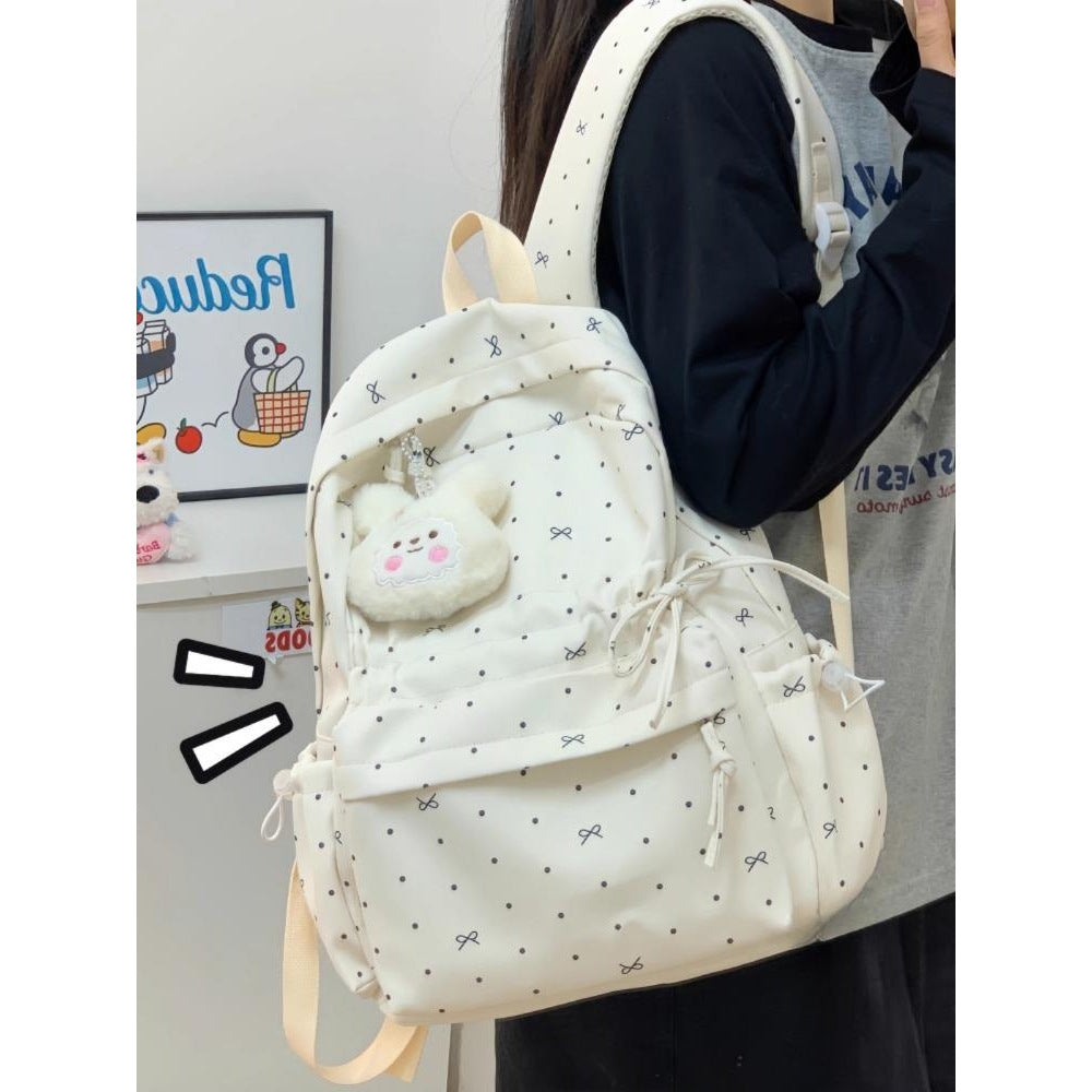 Stylish Polka Dot Casual Backpack Bowlift