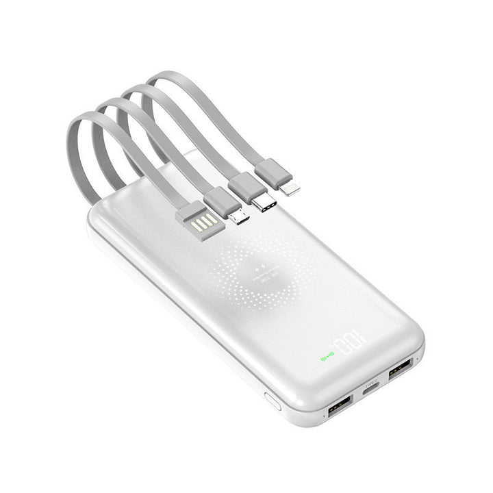Portable power bank with integrated cables Bowlift