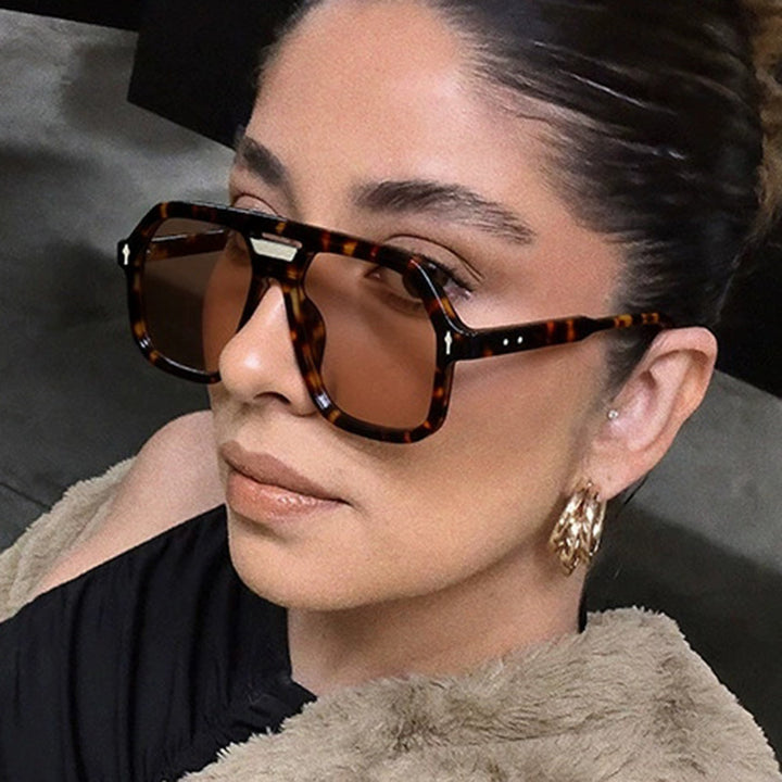 Women's oversized sunglasses with polygonal frame and UV protection Bowlift