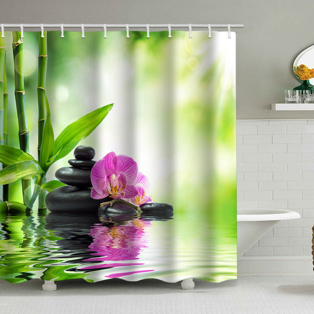 Tranquil Zen Nature Shower Curtain Bowlift