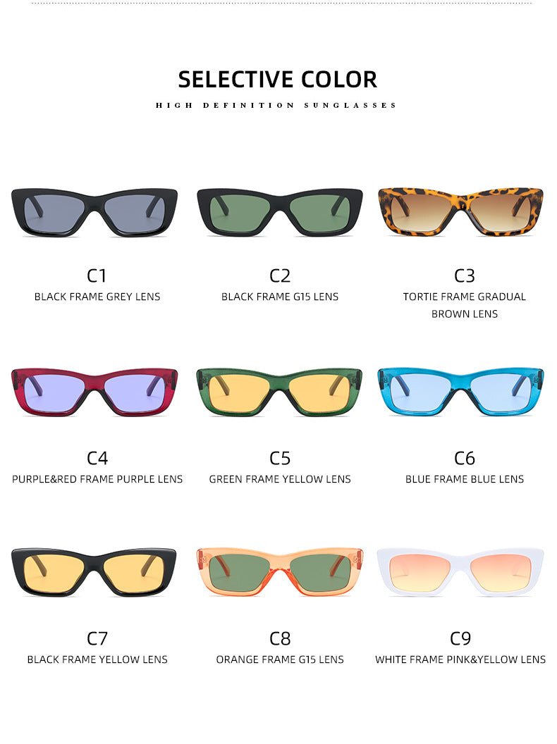 Ladies fashionable sunglasses with rectangular frame Bowlift