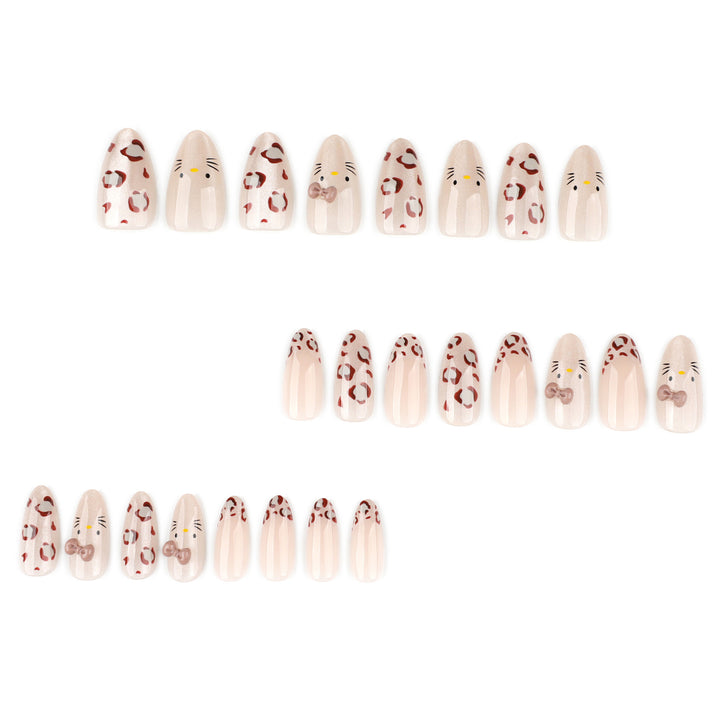 Creative Nail Art with Cute Cat Motif and Glitter Accents Bowlift