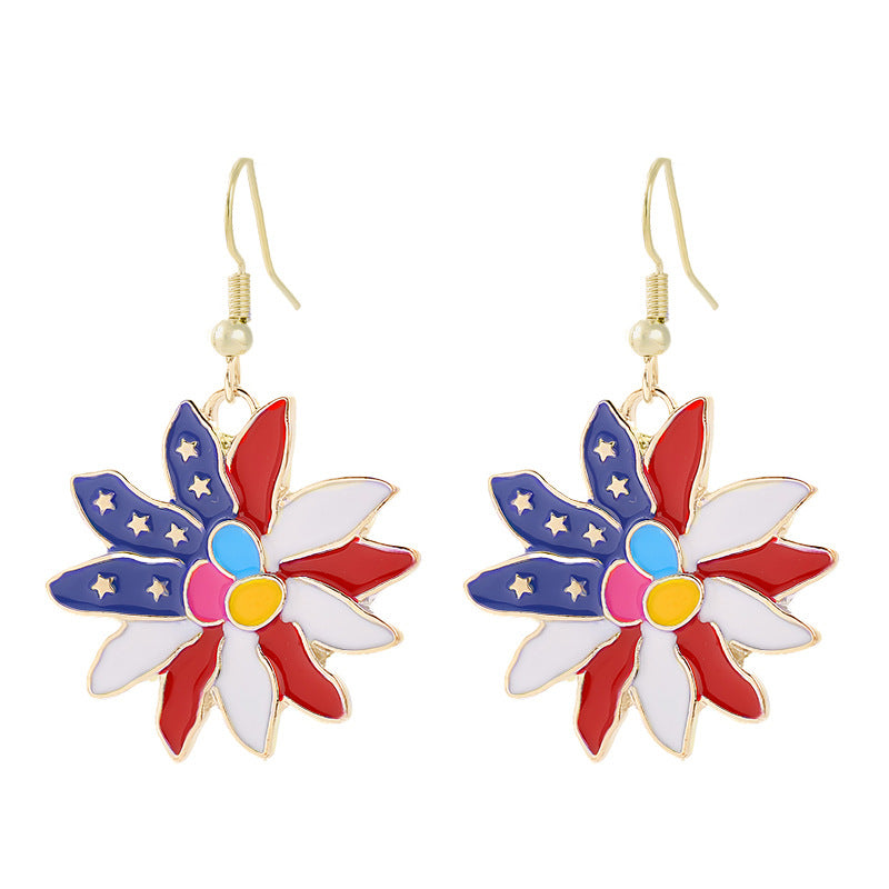 Women nan enamel horseshoe earrings with star motif and fishhook closure Bowlift