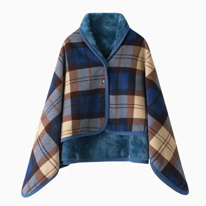 Women Comfortable Throw Blanket with Checkered Pattern Bowlift