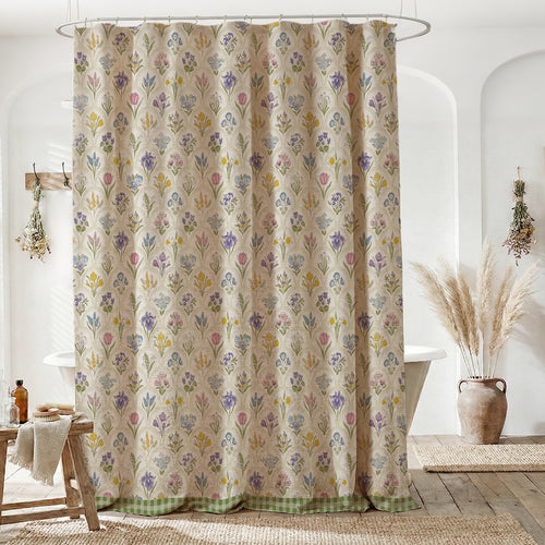 Floral Embroidered Shower Curtain Bowlift