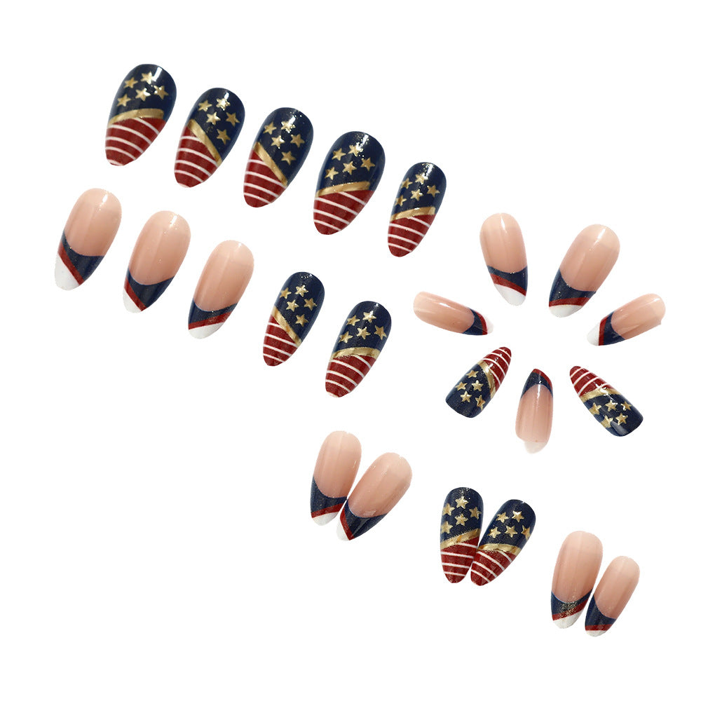Artful nail tips in patriotic design Bowlift