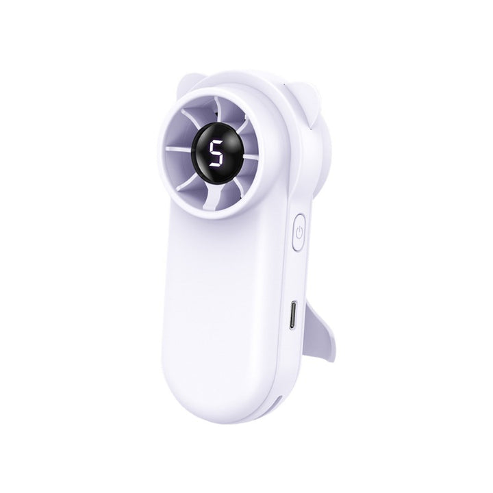 Unisex Portable Mini Fan with LED Display Bowlift