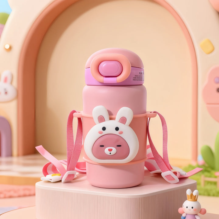 Women Insulated Water Bottle with Cute Rabbit Design Bowlift